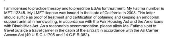 Sample Letter for Emotional Support Animal - Perfect ESA Letter