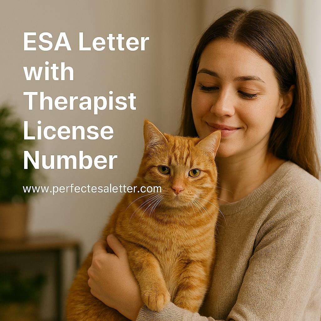 Get a Valid ESA Letter with Therapist License Number – Ensure Your Pet Stays with You Everywhere